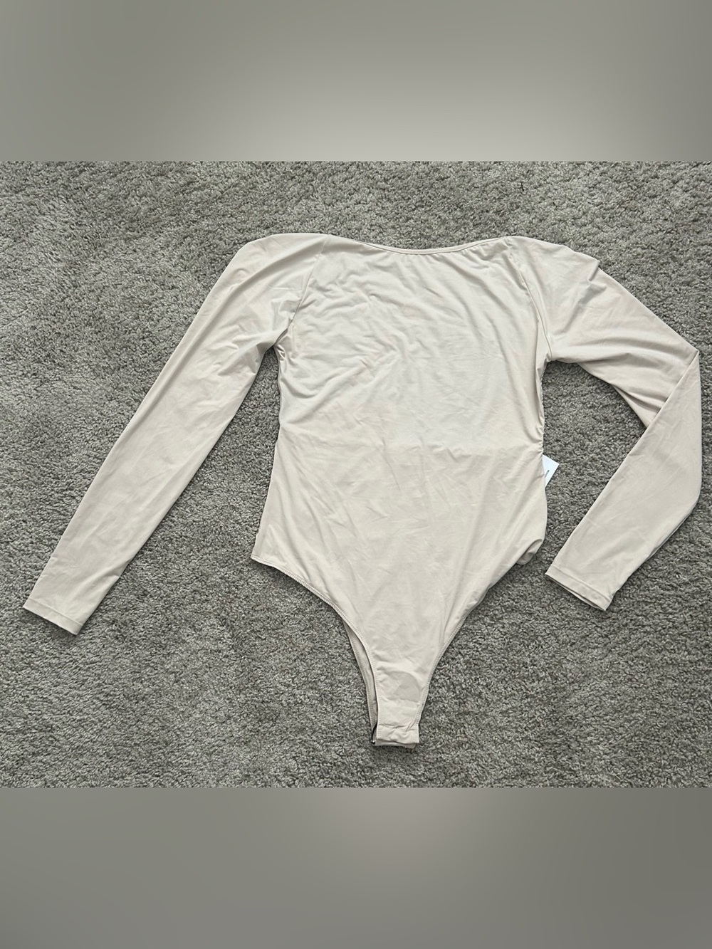 Princess Polly Women’s Beige Ruched Long Sleeve Bodysuit Size 10 NWT